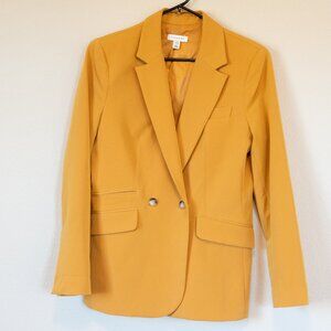 Topshop Mustard Yellow Blazer Rolled Sleeve Women's Size 8